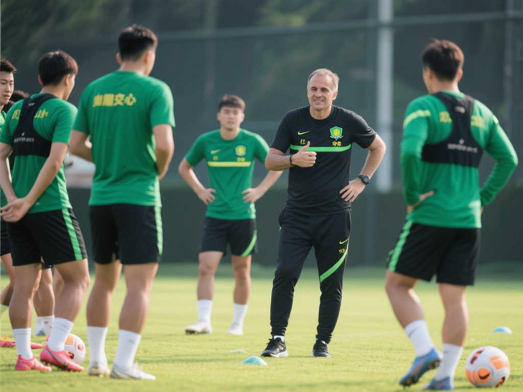 国安新帅塞蒂恩首训前与队员深入交流，展现亲和力